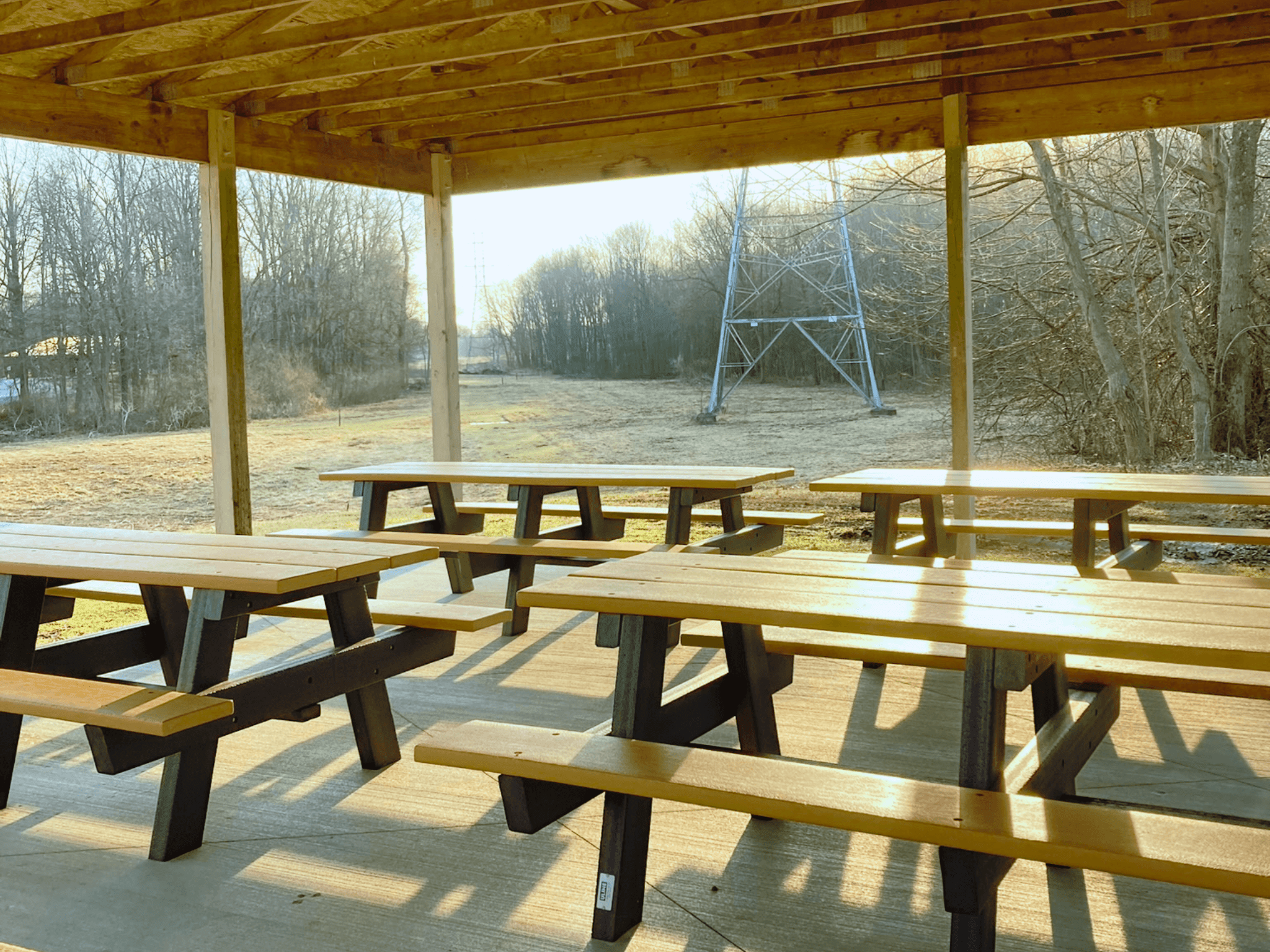 Park Benches in the Pavillion