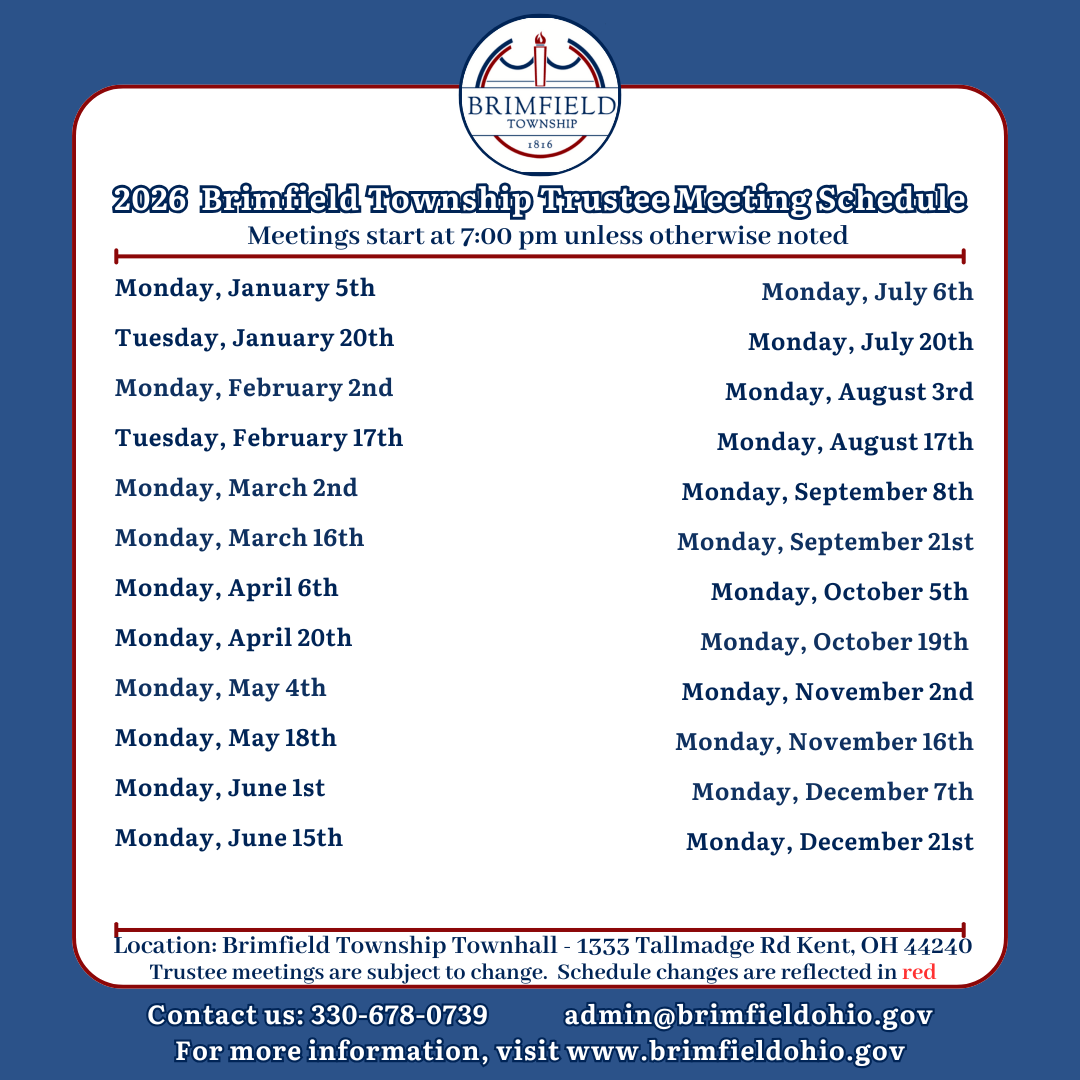 2026 Trustee Meeting Schedule