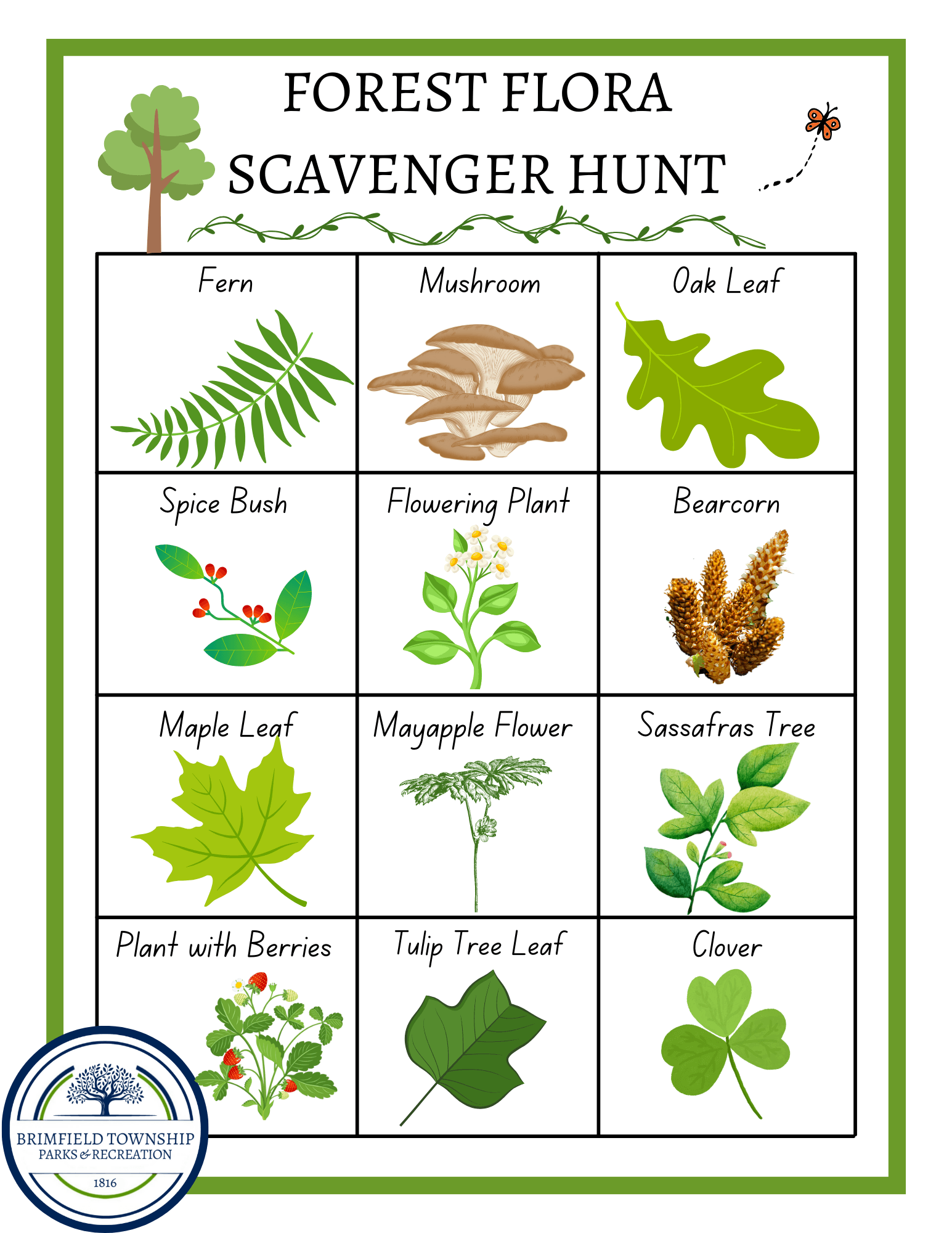 Forest Flora Scavenger Hunt